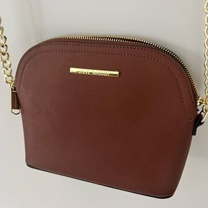 Steve Madden brown/gold dome crossbody bag